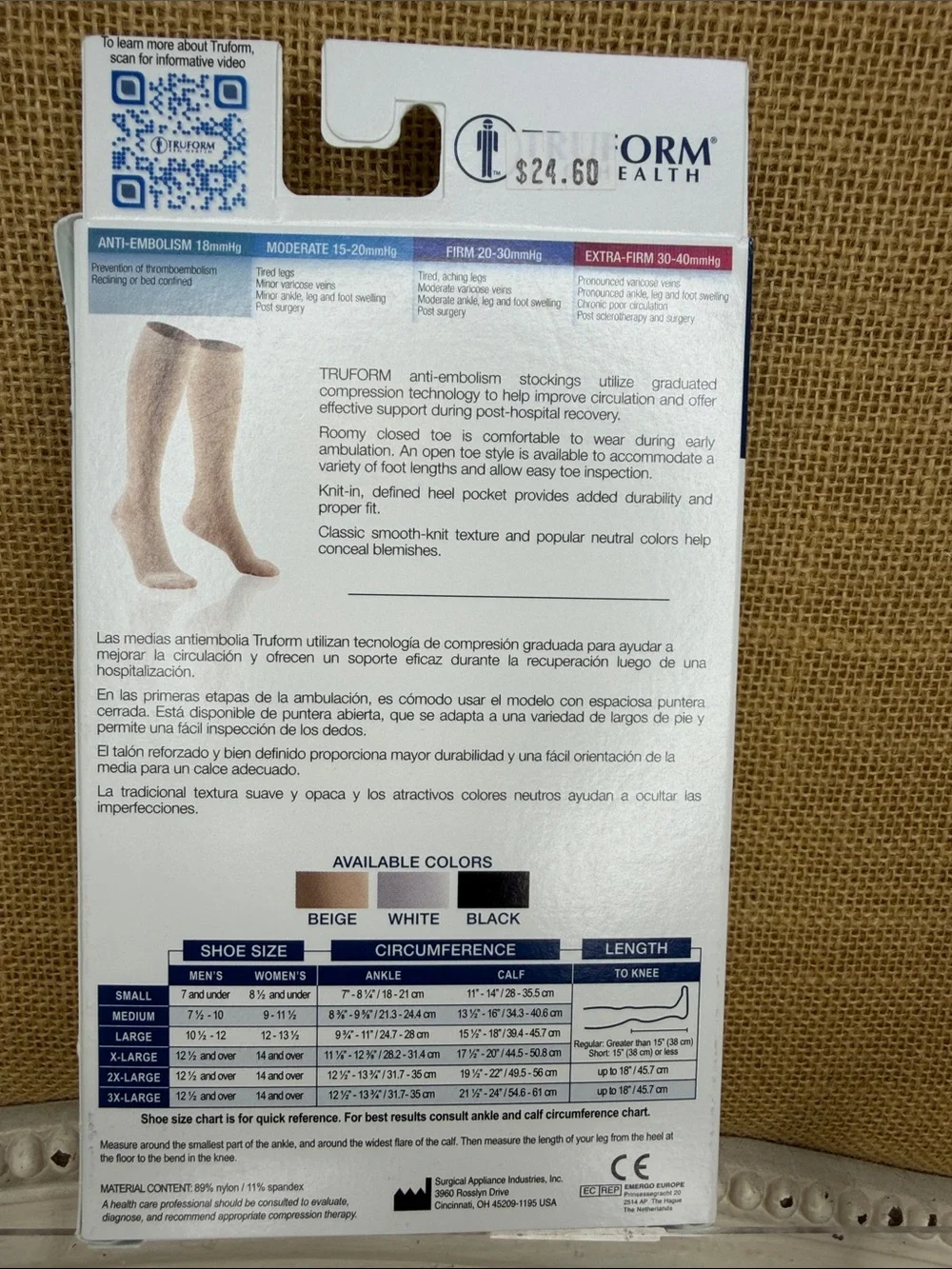 Truform Anti-Embolism Stockings - Beige